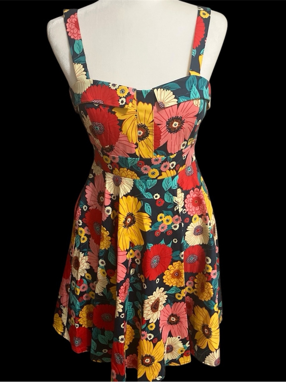 Floral Fit-and-Flare Sundress in Multi-Color